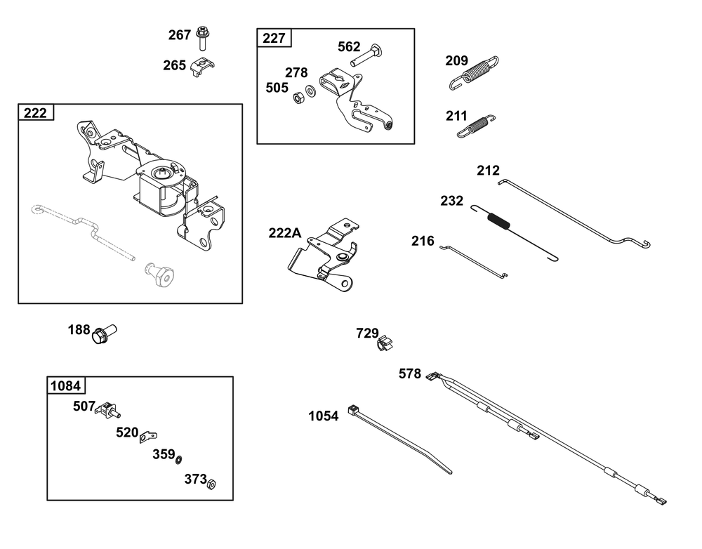 Controls Group Diagram and Parts List for 356447-3530-B5 200000 - 399999 Briggs and Stratton Engine